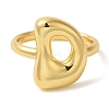 Initials Brass Open Cuff Ring for Women RJEW-N046-02D-G-2