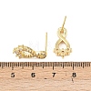 Brass Micro Pave Clear Cubic Zirconia Infinity Stud Earrings EJEW-F400-13G-5