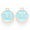 Golden Plated Alloy Enamel Charms X-ENAM-S118-04M-1