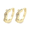 Brass Micro Pave Clear Cubic Zirconia Hoop Earrings for Women EJEW-S228-01G-1