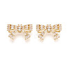 Brass Micro Pave Cubic Zirconia Beads KK-N276-11G-1