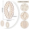 CHGCRAFT 3Pcs 3 Patterns Wood Embroidery Thread Plate FIND-CA0002-54-2