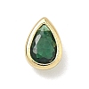 Teardrop Brass Micro Pave Cubic Zirconia Cabochons KK-P345-13G-B07-1