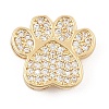 Brass Micro Pave Clear Cubic Zirconia Slide Charms ZIRC-I068-23G-1