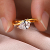 Brass Pave Single Cubic Zirconia Finger Rings for Women ZK8046-1-3