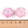 Polymer Clay Rhinestone Beads with Embossed Resin Roses RESI-T059-04I-3