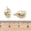 Brass Micro Pave Clear Cubic Zirconia Pendants KK-G523-07G-3