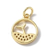 Brass Micro Pave Cubic Zirconia Charms X-ZIRC-F131-18G-2