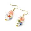Handmade Porcelain & Acrylic Beads Dangle Earrings for Women EJEW-JE07329-01-4