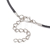 Dyed Synthetic Imperial Jasper with Glass Seed Beaded Cross Pendant Black Waxed Cotton Cord Necklaces NJEW-MZ00138-6