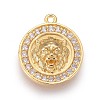 Brass Micro Pave Cubic Zirconia Pendants KK-F809-08G-1