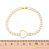 Brass Micro Pave Cubic Zirconia Link Chain Bracelets for Women BJEW-K273-01G-06-5