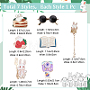 7Pcs 7 Style Rabbit & Cat & Sunglasses & Book Enamel Pins JEWB-SC0001-18-2
