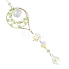 Wire Wrapped Glass Beads Suncatcher HJEW-JM05003-2