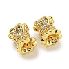 Rack Plating Brass Micro Pave Clear Cubic Zirconia Beads KK-L215-310B-18G01-2