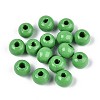 Spray Painted Round Natural Schima Wood Beads WOOD-A018-6mm-08-1