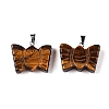 Natural Tiger Eye Carved Butterfly Pendants G-N342-01B-2