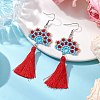 Handmade Glass Seed Beads Fan Dangle Earrings EJEW-MZ00292-01-2