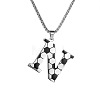 201 Stainless Steel Soccer Initial Pendant Necklacess for Men Women WG63E1E-14-1