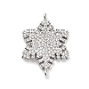 Brass Micro Pave Clear Cubic Zirconia Snowflake Connector Charms KK-L229-078P-1