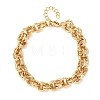 Hammered 304 Stainless Steel Double Ring Link Chains Bracelets for Women BJEW-G780-06G-01-4