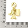 Rack Plating Brass Micro Pave Clear Cubic Zirconia European Dangle Charms X-KK-S380-26G-3