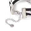 Alloy Heart Beat & 304 Stainless Steel Infinity Links Multi-strand Bracelet BJEW-TA00190-03-5
