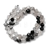 Natural Tourmalinated Quartz/Black Rutilated Quartz Beads Strands G-Z119-A15-02-4