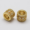 Brass Micro Pave Cubic Zirconia Beads ZIRC-F038-14G-FF-1