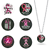 6Pcs 6 Style Breast Cancer Pink Awareness Ribbon Style 201 Stainless Steel Pendants STAS-CA0001-91-1