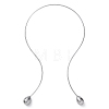 304 Stainless Steel Open Teardrop Choker Necklaces for Women NJEW-C068-01P-4