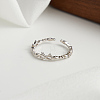 Rhodium Plated Bowknot 925 Sterling Silver Open Cuff Rings for Women STER-P065-19P-2