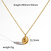 304 Stainless Steel Crystal Rhinestone Rose Flower Pendant Necklaces WG15100-02-1