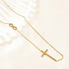Religion 304 Stainless Steel Infinity Cross Link Chain Necklaces NJEW-H093-06G-2