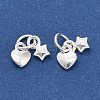 925 Sterling Silver Heart and Star Charms STER-P071-06S-2