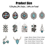 24Pcs 12 Style Synthetic Turquoise Pendants FIND-CA0008-21-2