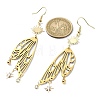 Sun & Butterfly Brass Chandelier Earrings EJEW-TA00360-3