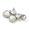 Brass with Cubic Zirconia with Sea Shell Pendant KK-Q820-11P-2