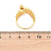 Brass Micro Pave Clear Cubic Zirconia Cuff Rings for Women RJEW-U047-23G-5