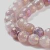 Round Natural Electroplated Strawberry Quartz Beads G-P447-B04-01-3
