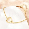 Brass Heart Link Bracelets for Women KK-CBA68DA-02-2