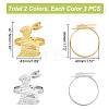 Unicraftale 6Pcs 2 Colors Tibetan Style Iron Napkin Rings AJEW-UN0001-34-3