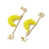 Glass Seed Beaded Dangle Stud Earrings for Women EJEW-MZ00214-4