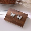 Brass Clear Cubic Zirconia Stud Earrings FS-WG5DAEB-02-1