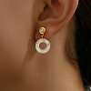 Cubic Zirconia Donut Dangle Stud Earrings NH4913-3