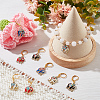 12Pcs 4 Colors Alloy Rhinestone Enamel Elephant Charms Locking Stitch Markers HJEW-PH01643-5