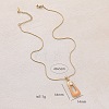 Minimalist 304 Stainless Steel Enamel with Imitation Pearl Trapezoid Pendant Necklaces for Women DN6458-5