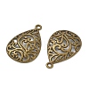 Tibetan Style Alloy Filigree Teardrop Pendants X-TIBEP-Q041-042AB-NR-2