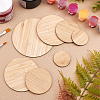 Olycraft Flat Round Wooden Boards for Painting AJEW-OC0001-96-5