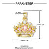 Brass Pave Pink Cubic Zirconia Pendants CU-OY001-02G-2